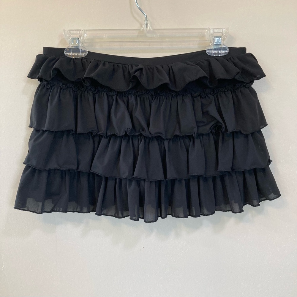 Urban Outfitters Out From Under Sz S Black Ruffled Mini Skirt With Shorts